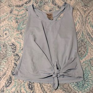 Light Blue Tie-Front Tank Top